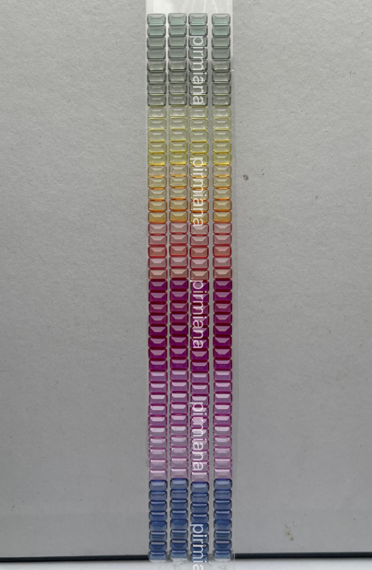 Pirmiana Hot Sale Baguette Shape Gradient Rainbow Created Sapphire Gemstones for DIY Jewelry Bracelet/Watch Bezel Making