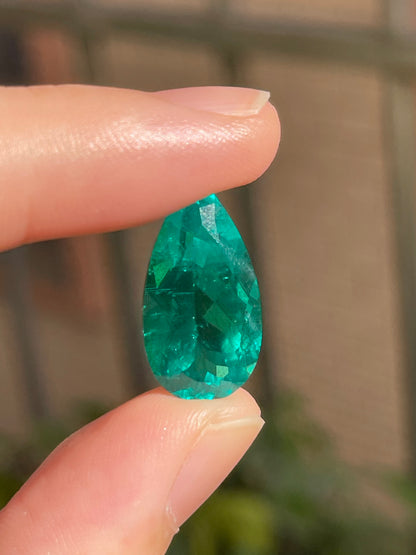 Pirmiana 10.06ct Pear Shape Lab Grown Emerald