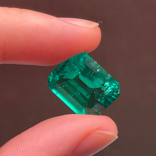 Pirmiana 11.73ct Emerald Cut Lab Grown Emerald