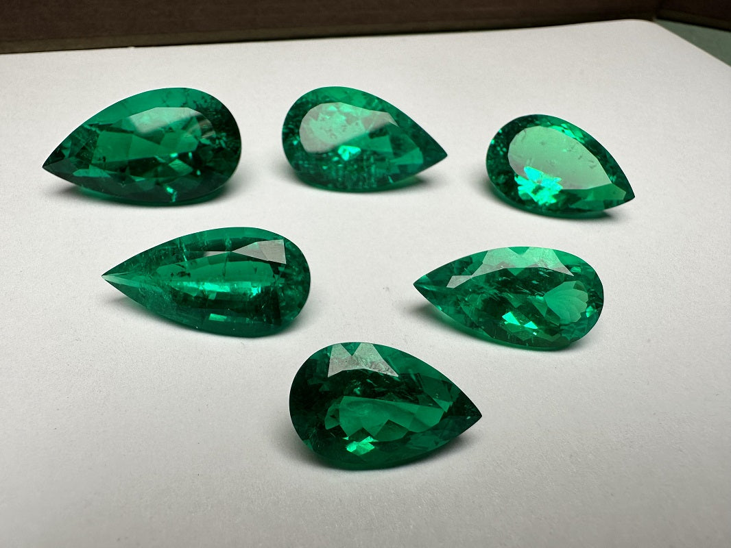 Lab Grown Columbia Emerald Pear Shape Size 8.0-25ct