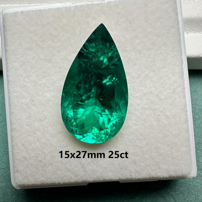 Lab Grown Columbia Emerald Pear Shape Size 8.0-25ct