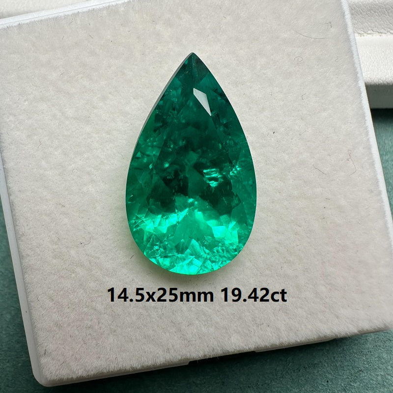 Lab Grown Columbia Emerald Pear Shape Size 8.0-25ct