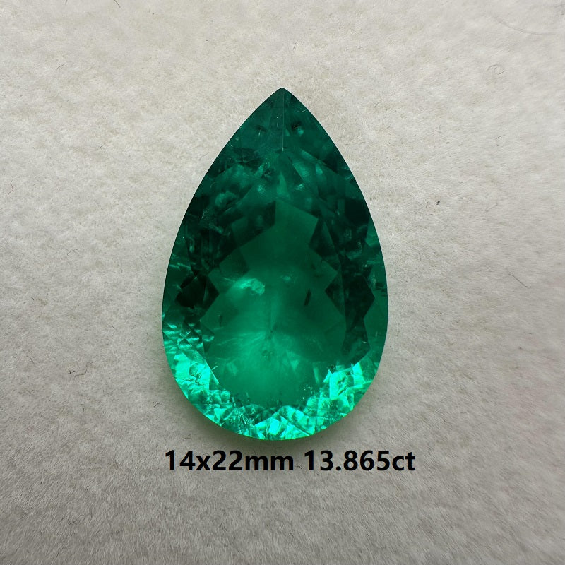 Lab Grown Columbia Emerald Pear Shape Size 8.0-25ct