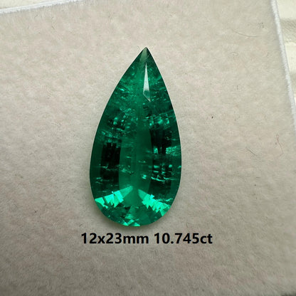 Lab Grown Columbia Emerald Pear Shape Size 8.0-25ct