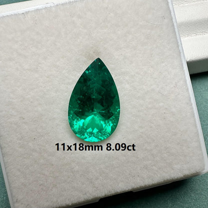 Lab Grown Columbia Emerald Pear Shape Size 8.0-25ct