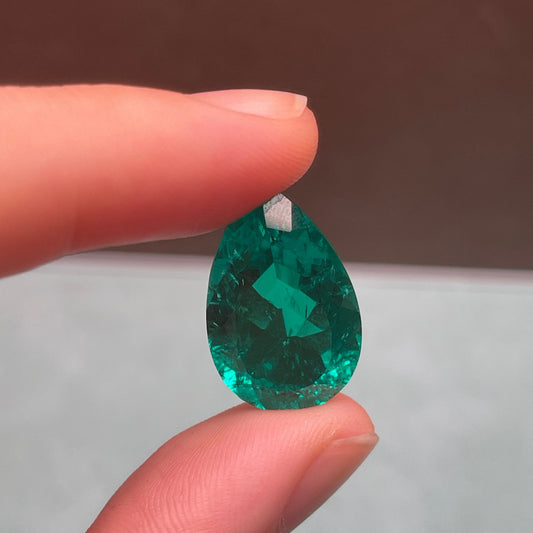 Pirmiana 13.86ct Pear Shape Lab Grown Emerald