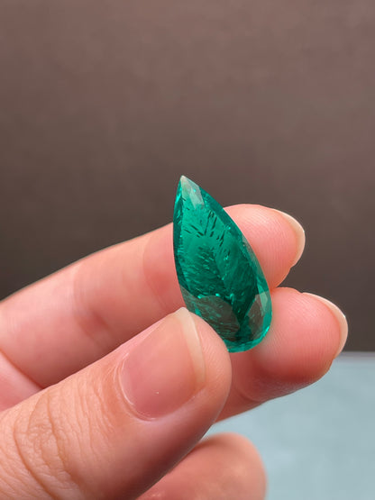 Pirmiana 11.05ct Pear Shape Lab Grown Emerald