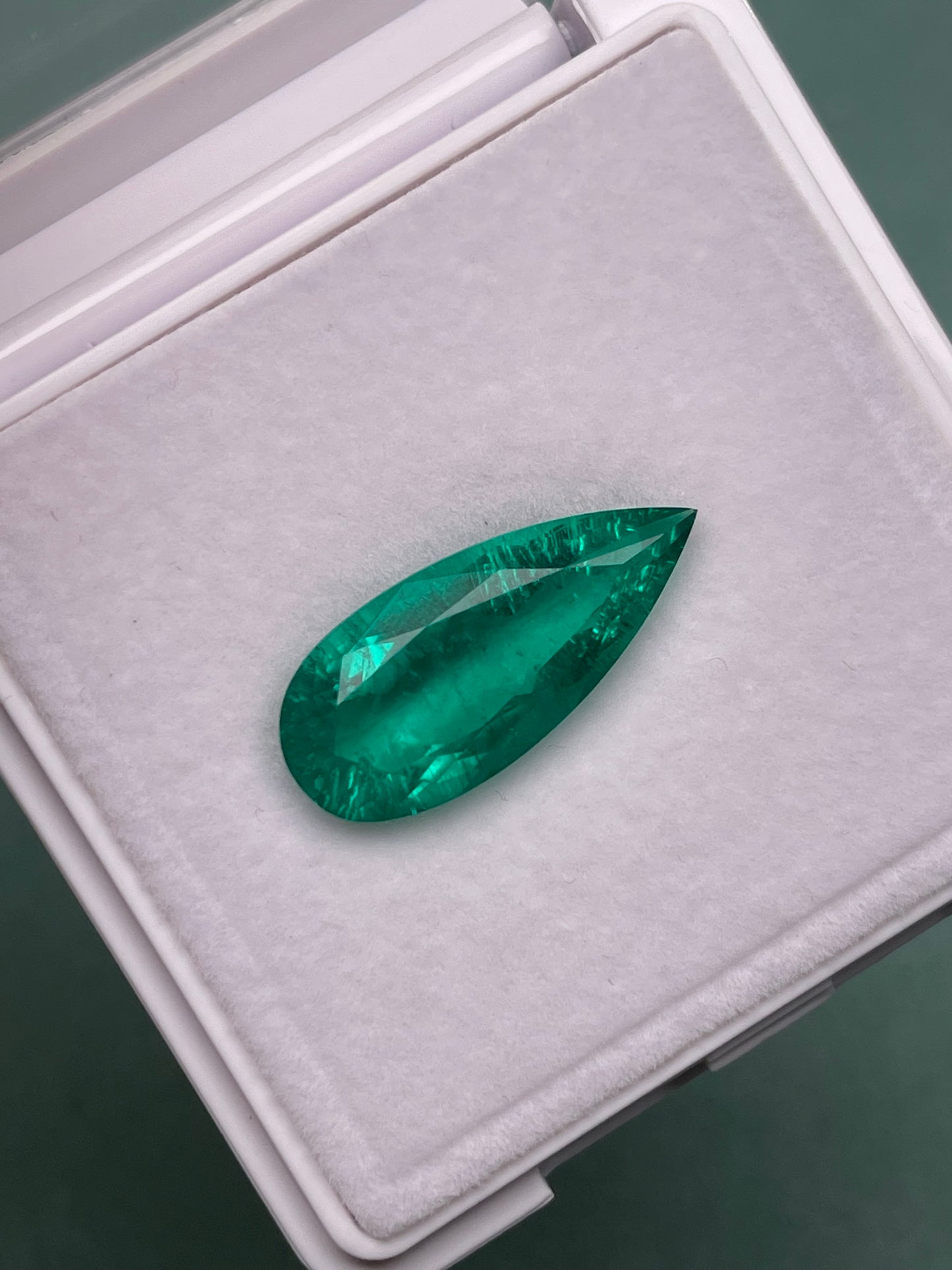 Pirmiana 11.05ct Pear Shape Lab Grown Emerald