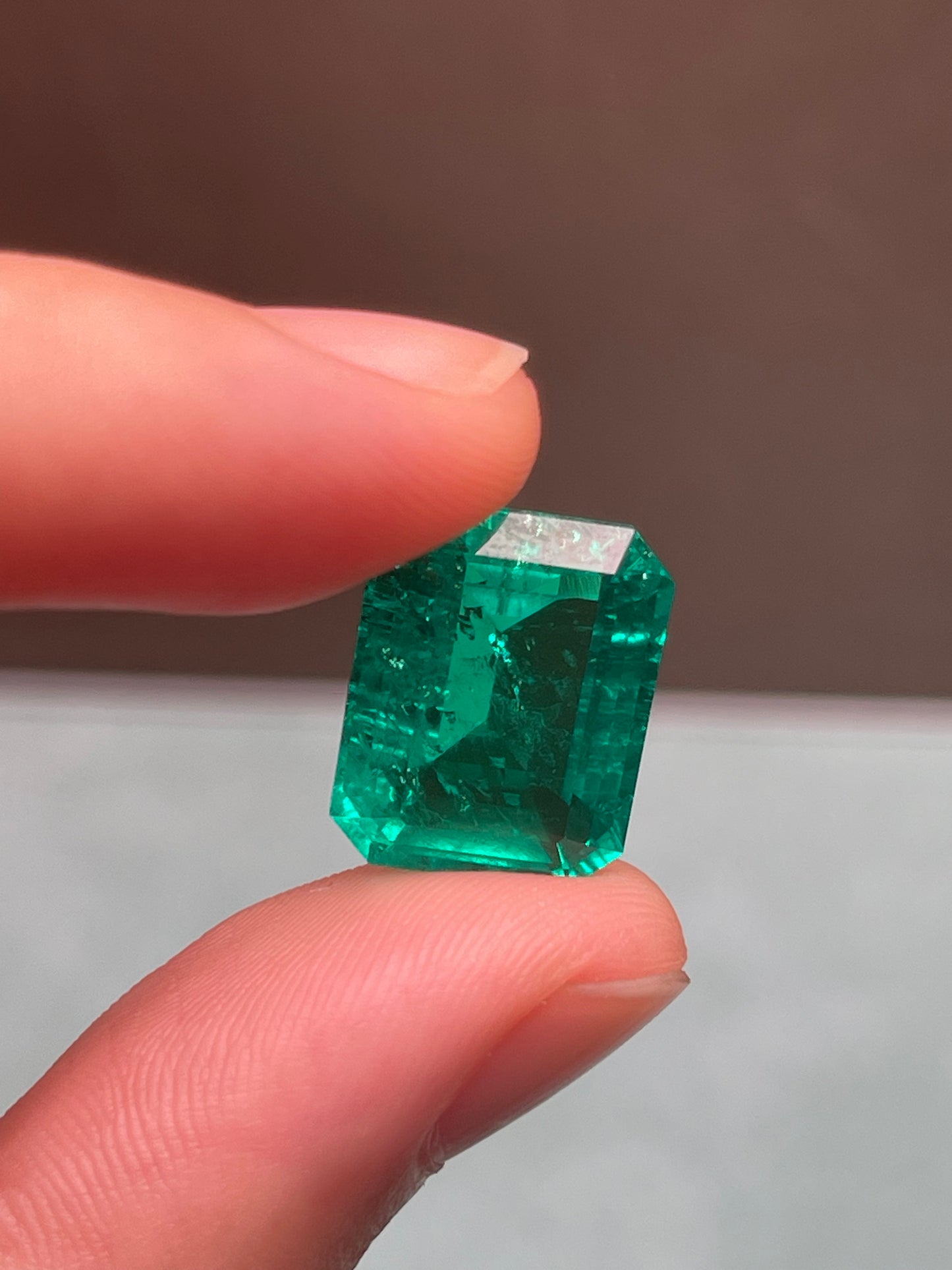 Pirmiana 11.52ct Emerald Cut Lab Grown Emerald