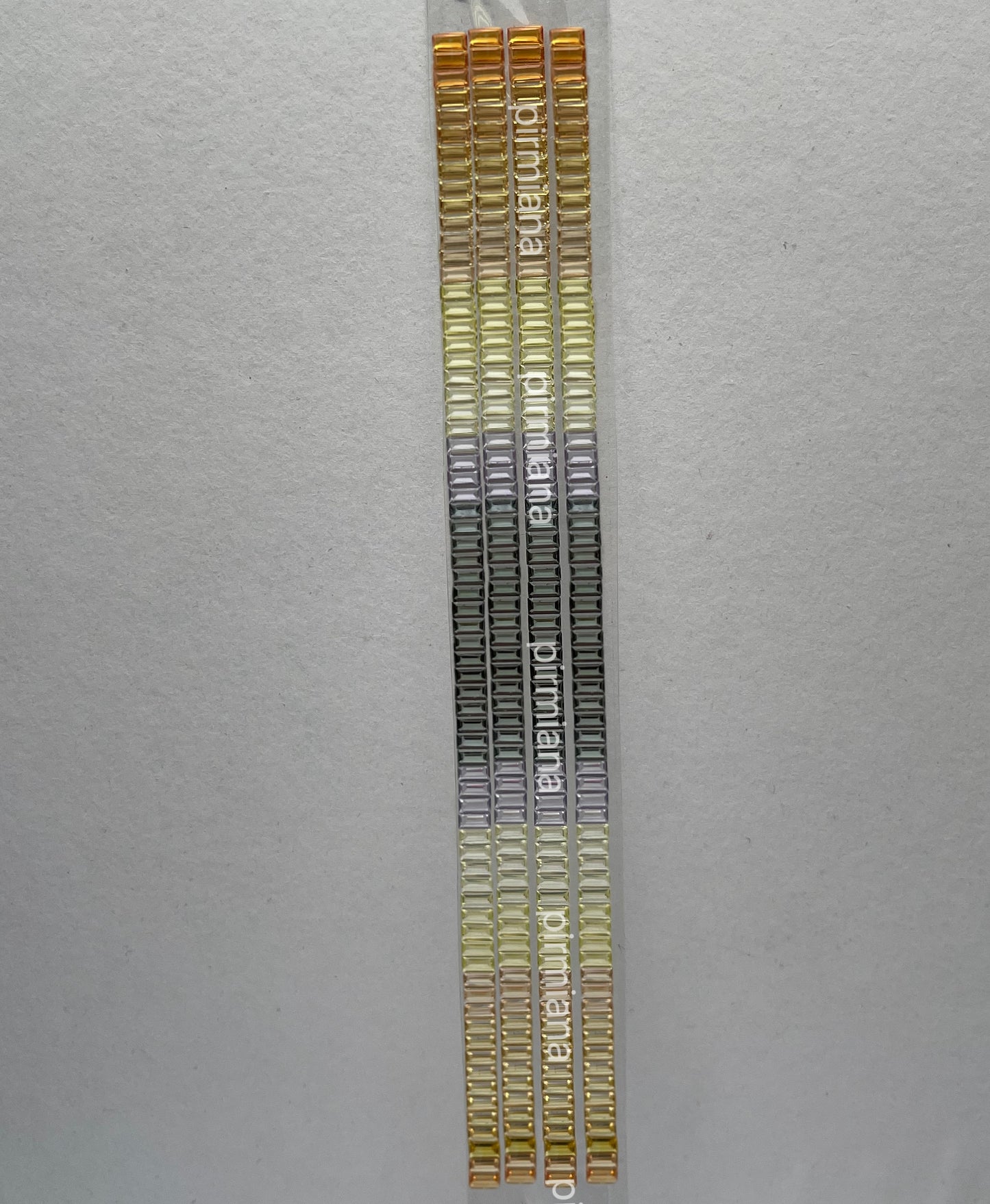 Pirmiana Hot Sale Baguette Shape Gradient Rainbow Created Sapphire Gemstones for DIY Jewelry Bracelet/Watch Bezel Making