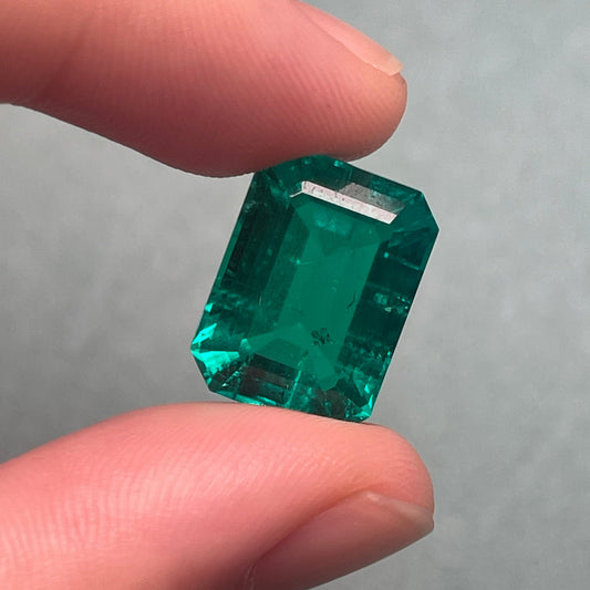 Pirmiana 11.57ct Emerald Cut Lab Grown Emerald