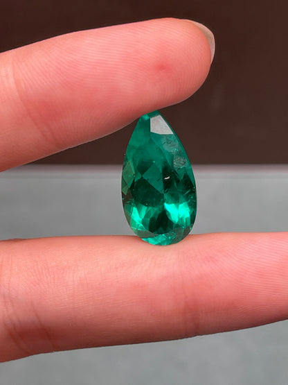 Pirmiana 10.06ct Pear Shape Lab Grown Emerald