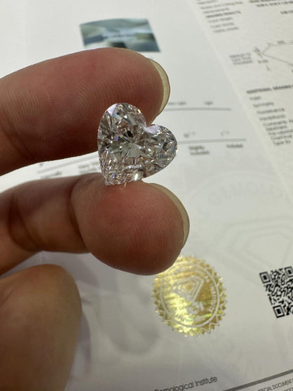 Pirmiana Heart Shape 8-8.2ct Lab Grown Diamond F VVS1 2EX N CVD Not Change Color With IGI Certificate