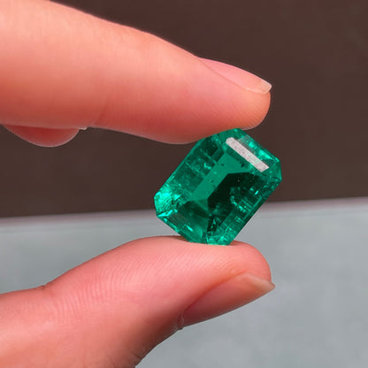 Pirmiana 11.19ct Emerald Cut Lab Grown Emerald