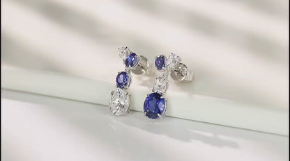 Pirmiana New Arrival 1.135ct Lab Grown Sapphire Earring Studs S925 Silver Jewelry Earrings for Women