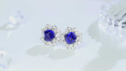 Pirmiana New Arrival 4.46ct Lab Grown Sapphire Earring Studs S925 Silver Jewelry Earrings for Women