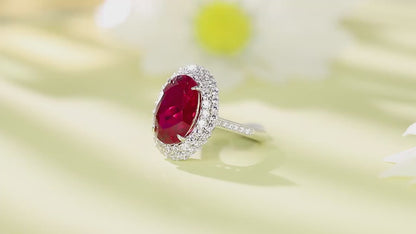 Pirmiana New S925 Silver 8.18ct Lad Grown Ruby Ring High Fine Jewelry for Women Party Gift