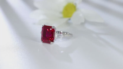 Pirmiana New S925 Silver 8.578ct Lad Grown Ruby Ring High Fine Jewelry for Women Party Gift