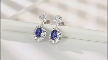 Pirmiana New Arrival 2.32ct Lab Grown Sapphire Earring Studs S925 Silver Jewelry Earrings for Women