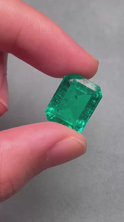 Pirmiana 11.52ct Emerald Cut Lab Grown Emerald