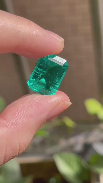 Pirmiana 11.19ct Emerald Cut Lab Grown Emerald