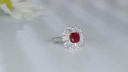 Pirmiana New S925 Silver 1.47ct Lad Grown Ruby  Ring High Fine Jewelry for Women Party Gift