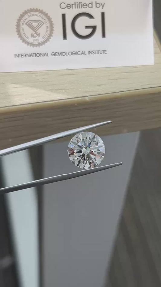 Pirmiana Round 6.5-6.7ct Lab Grown Diamond F VS1 2EX N IGI Certificate Same As Real Diamond