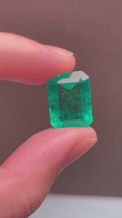 Pirmiana 13.84ct Emerald Cut Lab Grown Emerald