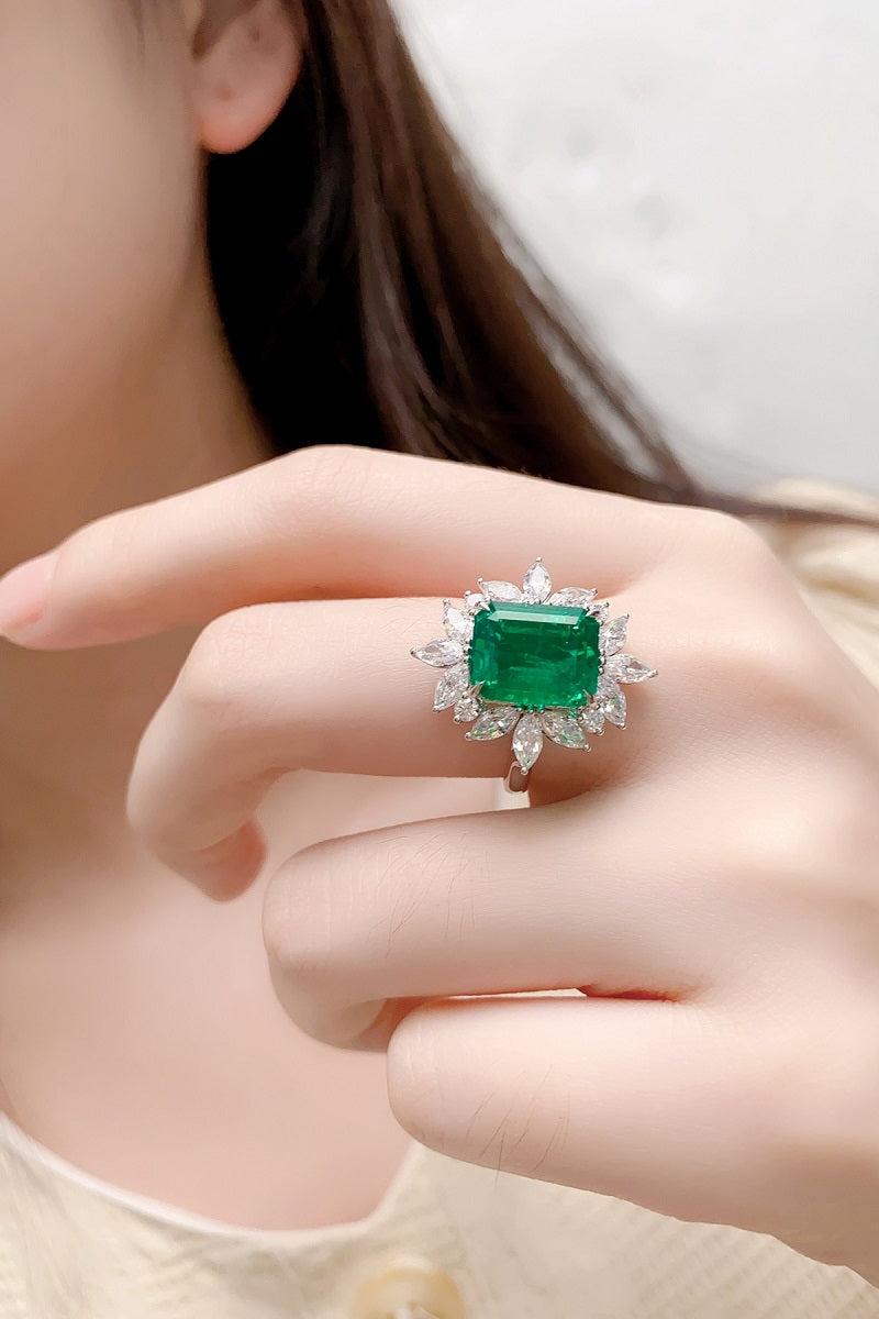 Pirmiana 925 Silver 4.61ct Lab Grown Emerald Ring