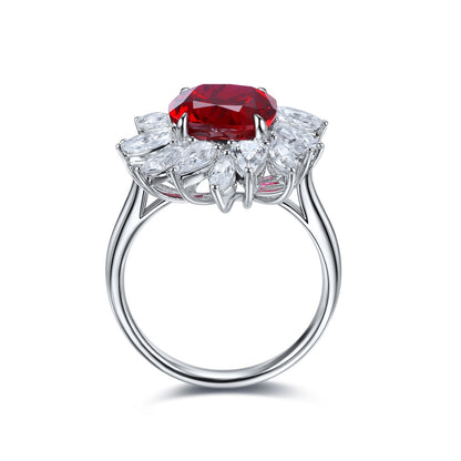 Pirmiana New S925 Silver 4.2ct Lad Grown Ruby Ring High Fine Jewelry for Women Party Gift