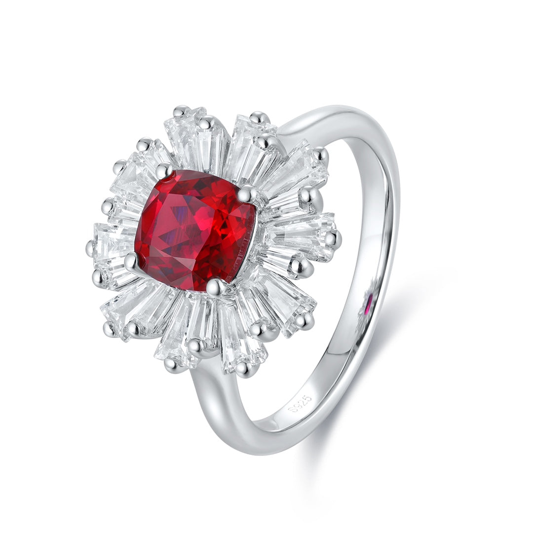 Pirmiana New S925 Silver 1.47ct Lad Grown Ruby  Ring High Fine Jewelry for Women Party Gift