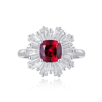 Pirmiana New S925 Silver 1.47ct Lad Grown Ruby  Ring High Fine Jewelry for Women Party Gift