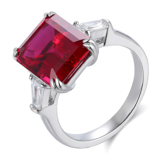 Pirmiana New S925 Silver 8.578ct Lad Grown Ruby Ring High Fine Jewelry for Women Party Gift