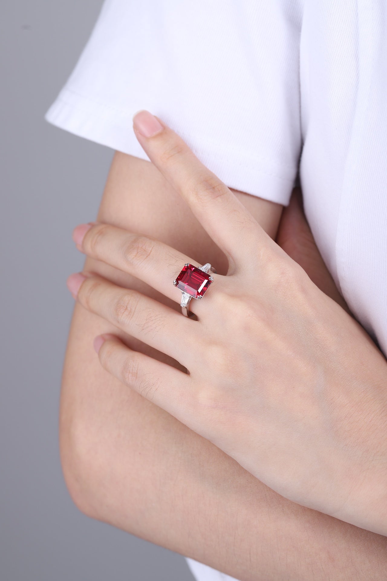 Pirmiana New S925 Silver 8.578ct Lad Grown Ruby Ring High Fine Jewelry for Women Party Gift