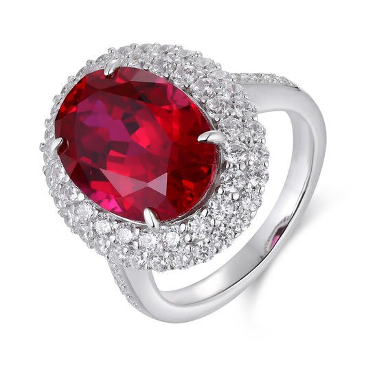 Pirmiana New S925 Silver 8.18ct Lad Grown Ruby Ring High Fine Jewelry for Women Party Gift