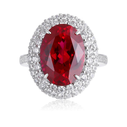 Pirmiana New S925 Silver 8.18ct Lad Grown Ruby Ring High Fine Jewelry for Women Party Gift