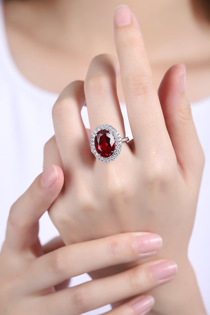 Pirmiana New S925 Silver 8.18ct Lad Grown Ruby Ring High Fine Jewelry for Women Party Gift