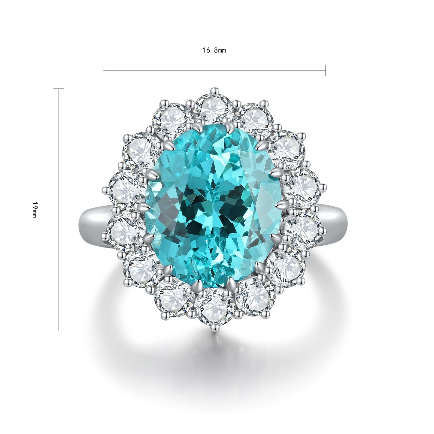 Pirmiana Hot Sale S925 Silver 8.04ct Lab Grown Paraiba Sapphire Ring Engagementring Women