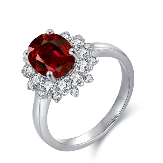 Pirmiana New S925 Silver 2.5ct Lad Grown Ruby Ring High Fine Jewelry for Women Party Gift