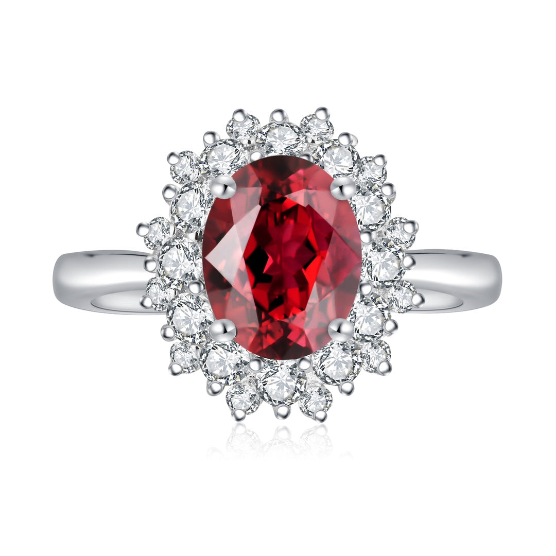 Pirmiana New S925 Silver 2.5ct Lad Grown Ruby Ring High Fine Jewelry for Women Party Gift