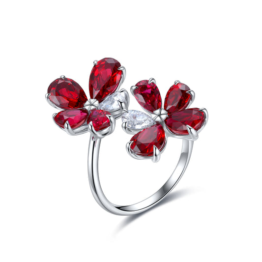 Pirmiana New S925 Silver 5.82ct Lad Grown Ruby Ring High Fine Jewelry for Women Party Gift