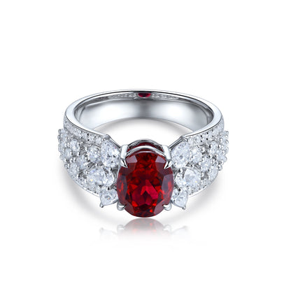 Pirmiana New S925 Silver 3.5ct Lad Grown Ruby Ring High Fine Jewelry for Women/Men Party Gift