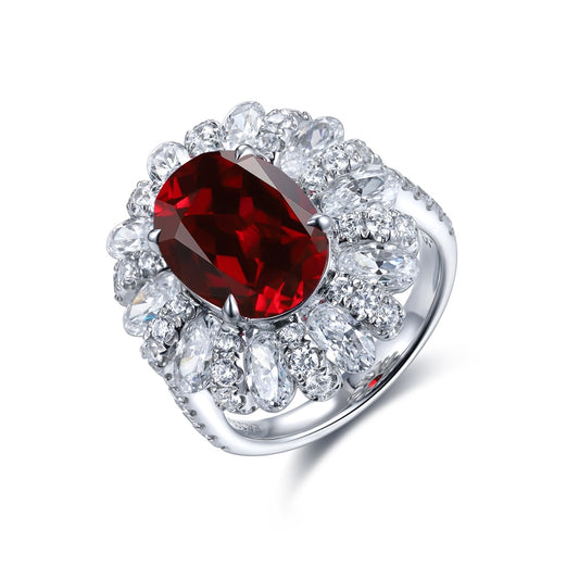 Pirmiana New S925 Silver 6.15ct Lad Grown Ruby Ring High Fine Jewelry for Women Party Gift