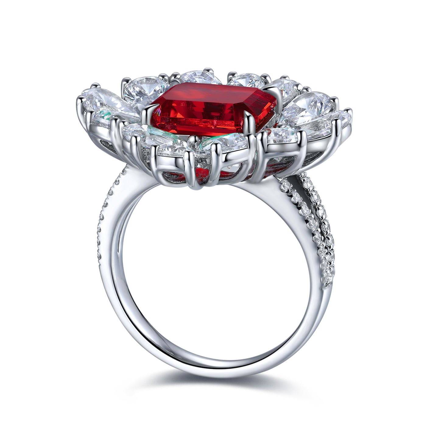 Pirmiana New S925 Silver 4.14ct Lad Grown Ruby Ring High Fine Jewelry for Women Party Gift