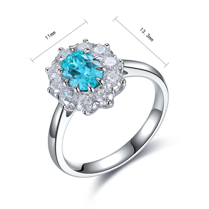 Pirmiana Hot Sale S925 Silver 1.38ct Lab Grown Paraiba Sapphire Ring Engagementring Women