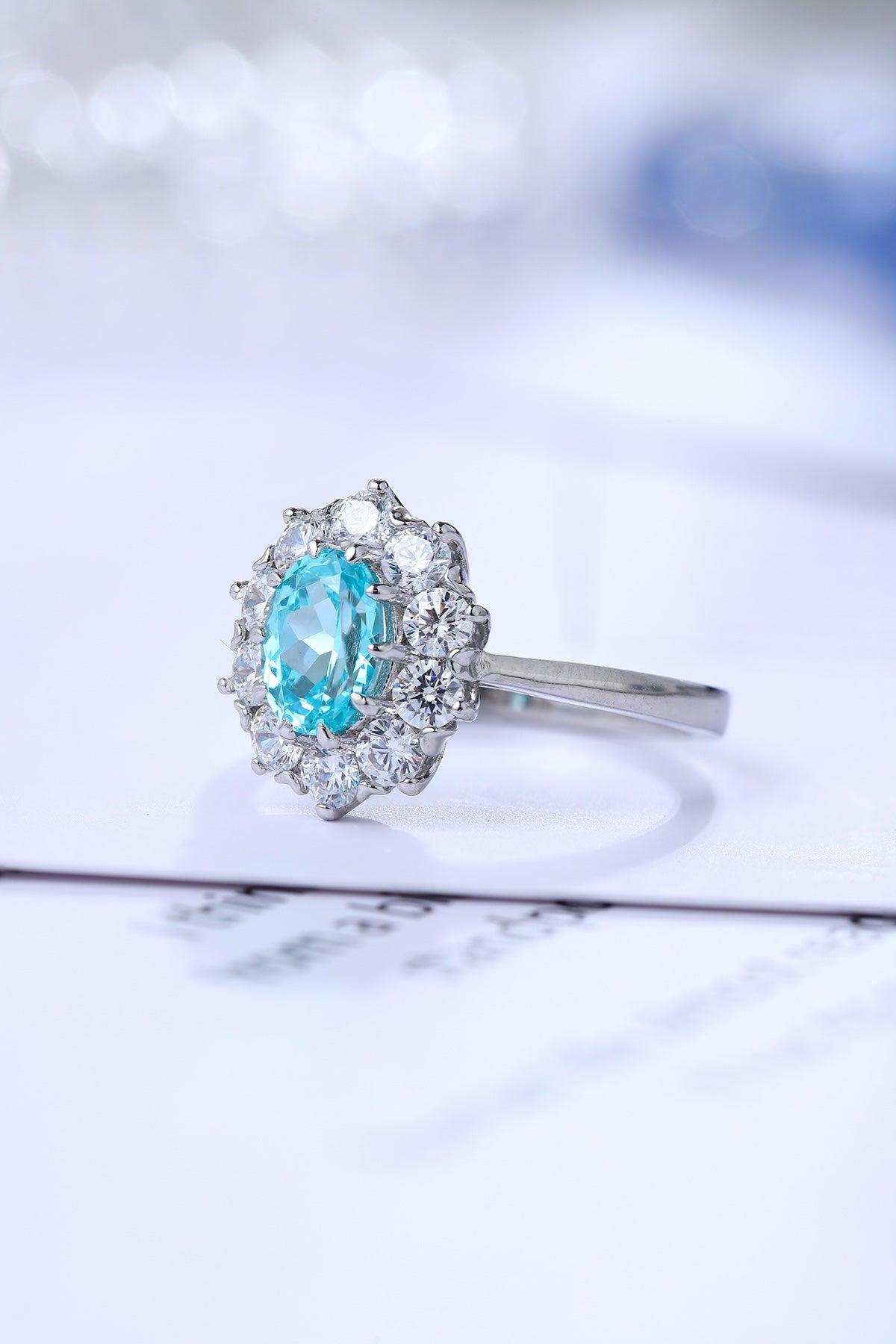 Pirmiana Hot Sale S925 Silver 1.38ct Lab Grown Paraiba Sapphire Ring Engagementring Women