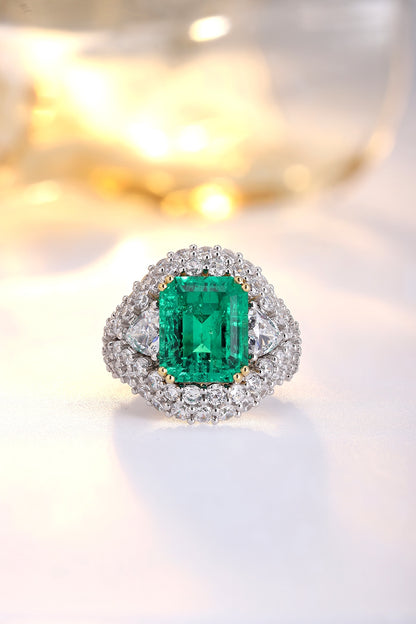 Pirmiana 2024 Hot Sale 18K Gold 5.52ct Lab Grown Emerald Ring Women Engagement Fashion Finger Gemstone Jewelry