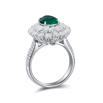 Pirmiana 2024 Hot Sale S925 Silver 1.81ct Lab Grown Emerald Ring Women Engagement Fashion Finger Gemstone Jewelry