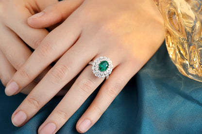 Pirmiana 2024 Hot Sale S925 Silver 1.81ct Lab Grown Emerald Ring Women Engagement Fashion Finger Gemstone Jewelry