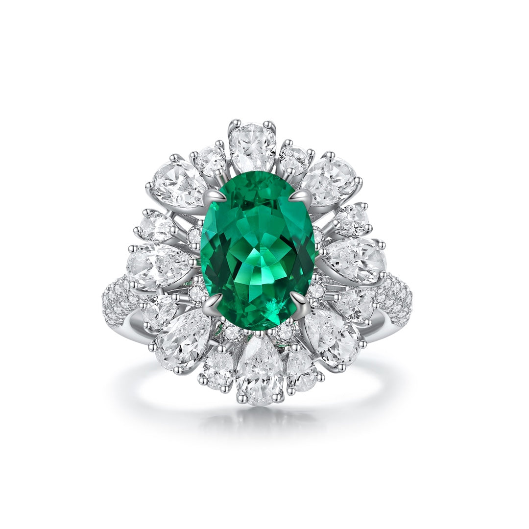 Pirmiana 2024 Hot Sale S925 Silver 1.97ct Lab Grown Emerald Ring Women Engagement Fashion Finger Gemstone Jewelry